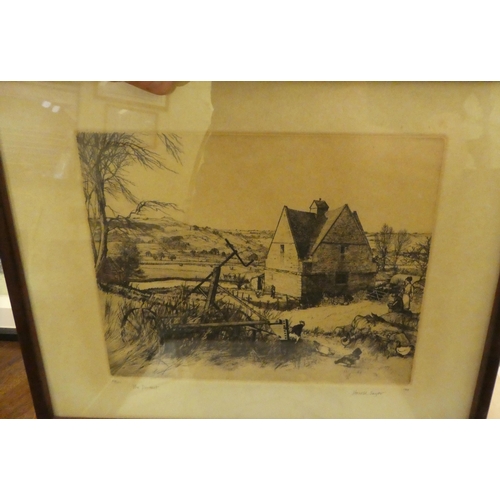 307 - Mainly 19thC monochrome prints  mixed subject matter  some bearing signatures  all ap... 