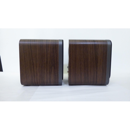 7 - A pair of modern teak effect cased Q Accoustics Model 3020 speakers  10