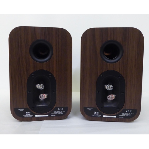 7 - A pair of modern teak effect cased Q Accoustics Model 3020 speakers  10