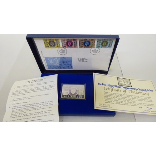 115 - Silver proof collector's coins: to include a stamp coin cover