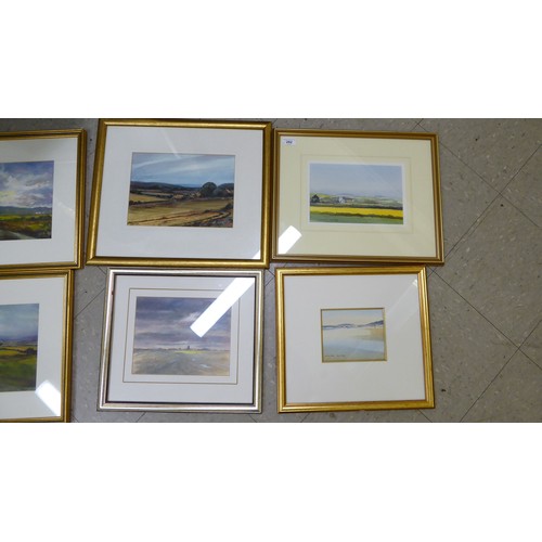 282 - Framed pictures and prints: to include landscapes  some signed  largest 10