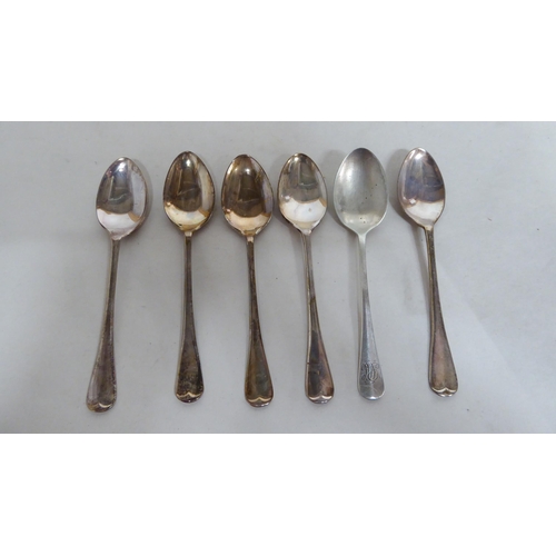 102 - Silver items, mainly spoons and napkin rings  (combined gross weight approx. 8.5ozs)