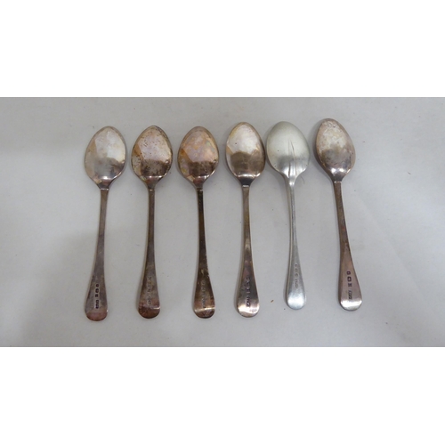 102 - Silver items, mainly spoons and napkin rings  (combined gross weight approx. 8.5ozs)