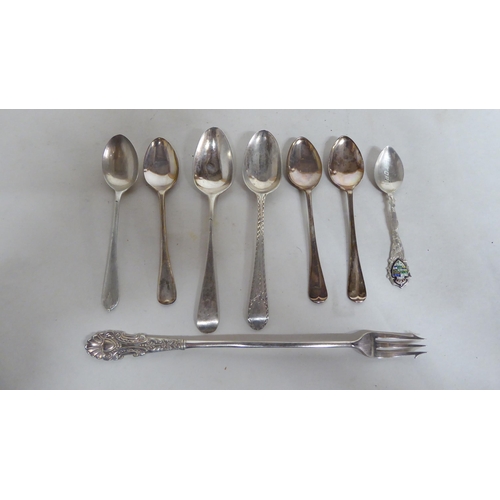 102 - Silver items, mainly spoons and napkin rings  (combined gross weight approx. 8.5ozs)