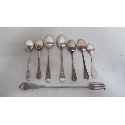 102 - Silver items, mainly spoons and napkin rings  (combined gross weight approx. 8.5ozs)