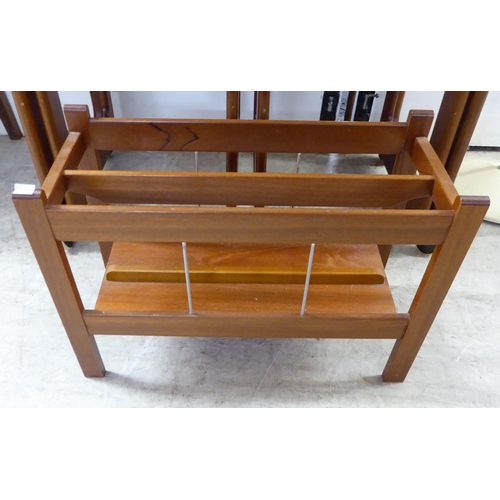 108 - Furniture and lighting: to include a modern teak, two division magazine rack  14