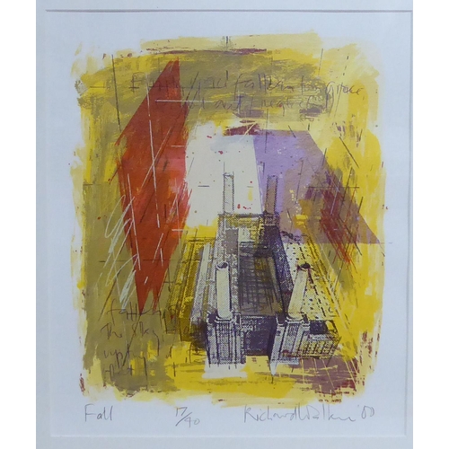 112 - After Richard Walker - 'Fall'  Limited Edition 17/40 coloured print  bears a pencil signat... 