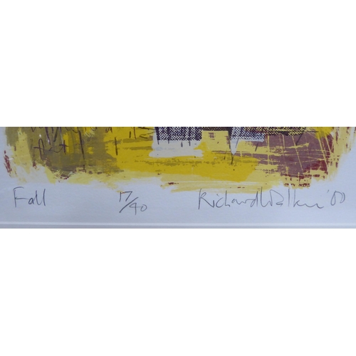 112 - After Richard Walker - 'Fall'  Limited Edition 17/40 coloured print  bears a pencil signat... 