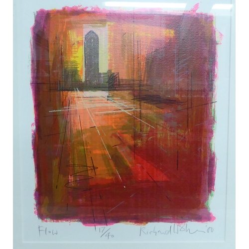 113 - After Richard Walker - 'Flow'  Limited Edition 17/40 coloured print  bears a pencil signat... 