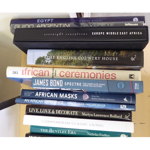 283 - Books, mainly interior design and mixed reference: to include 'African Masks' by Iris Hahner-Herzog