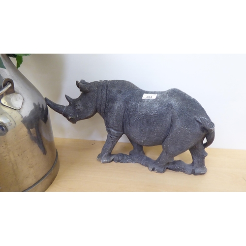 294 - Interior designer accessories: to include a stone model Rhino  10