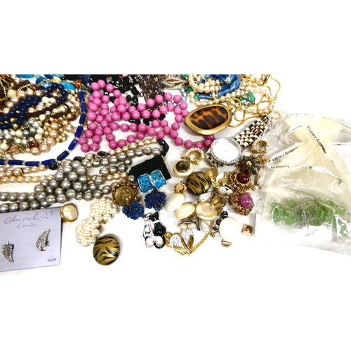 34 - Costume jewellery: to include simulated pearls and clip-on earrings