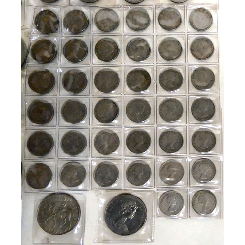 376 - Uncollated British pre-decimal coins: to include a pre-1921 Florin