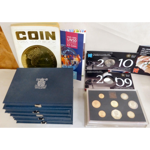 379 - Uncollated Royal Mint and other, silver and other proof and collector's coins: to include a 2012 Lon... 