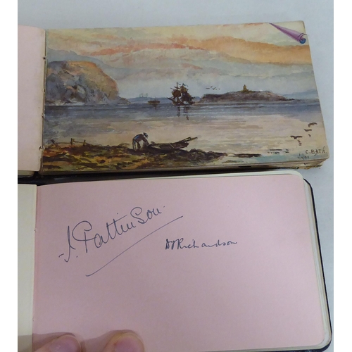 4 - Two autograph albums, containing signatures from the 1920s  mainly unidentified