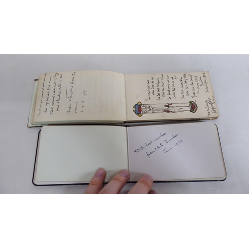 4 - Two autograph albums, containing signatures from the 1920s  mainly unidentified