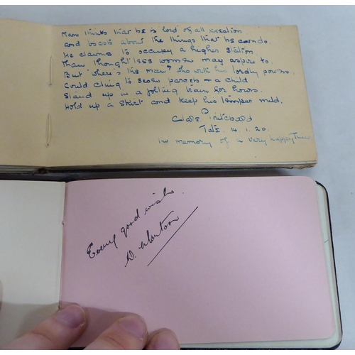 4 - Two autograph albums, containing signatures from the 1920s  mainly unidentified