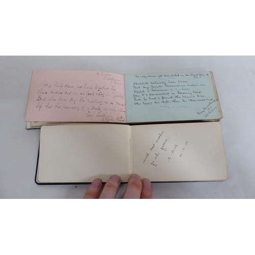 4 - Two autograph albums, containing signatures from the 1920s  mainly unidentified