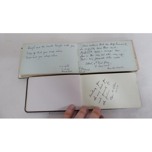 4 - Two autograph albums, containing signatures from the 1920s  mainly unidentified