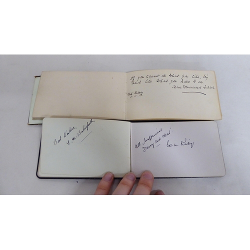 4 - Two autograph albums, containing signatures from the 1920s  mainly unidentified