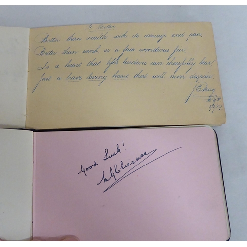 4 - Two autograph albums, containing signatures from the 1920s  mainly unidentified