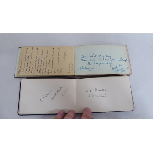 4 - Two autograph albums, containing signatures from the 1920s  mainly unidentified