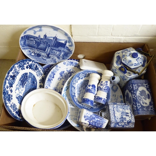 40 - China tableware: to include Minton bone china Hadden Hall pattern teaware; and various blue and whit... 