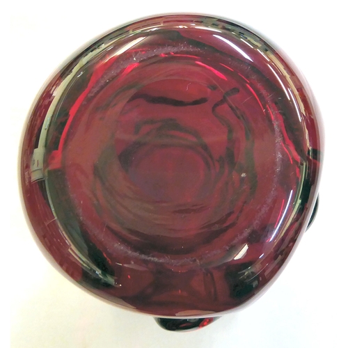 426 - A Whitefriars knobbly, red glass vase  9