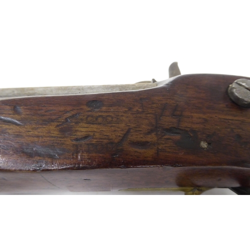 55 - A Tower 1849 percussion pistol with a walnut stock