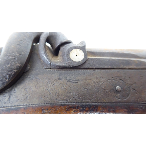 58 - An early 19thC Blanch percussion pistol with a walnut stock