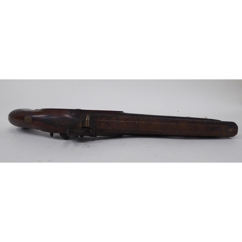 58 - An early 19thC Blanch percussion pistol with a walnut stock