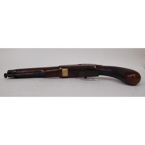 58 - An early 19thC Blanch percussion pistol with a walnut stock