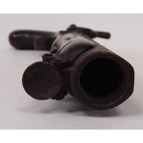 58 - An early 19thC Blanch percussion pistol with a walnut stock