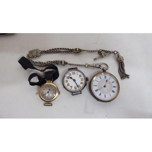 6 - Items of personal ornament: to include a Pierce 9ct gold cased wristwatch; and a gold plated, stainl... 