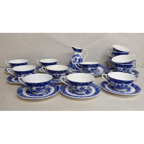 61 - Royal Worcester china willow pattern teaware