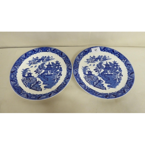 61 - Royal Worcester china willow pattern teaware