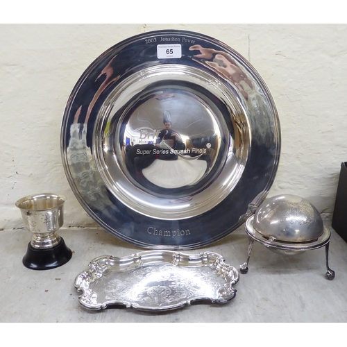 65 - Silver plated tableware: to include a presentation charger  14