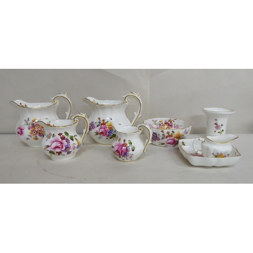 66 - Decorative ceramics: to include Royal Crown Derby china, Derby Posies pattern jugs  tallest 8