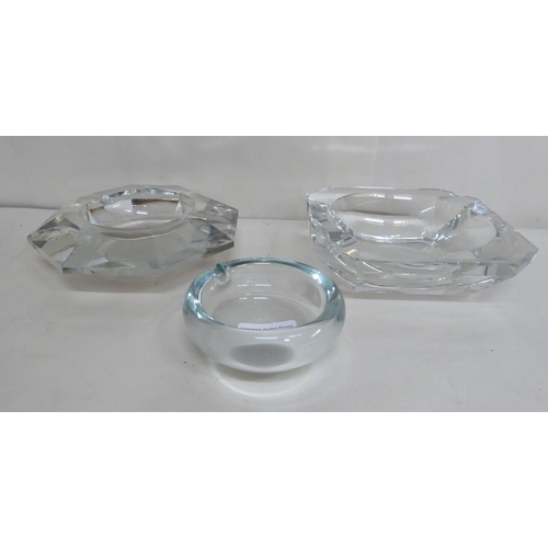 85 - Two similar Val St Lambert crystal ashtrays  65