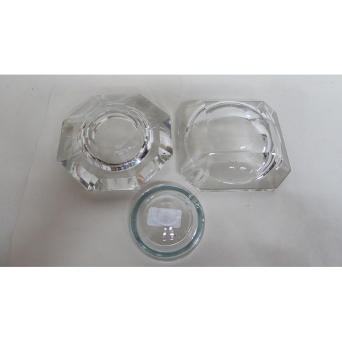 85 - Two similar Val St Lambert crystal ashtrays  65