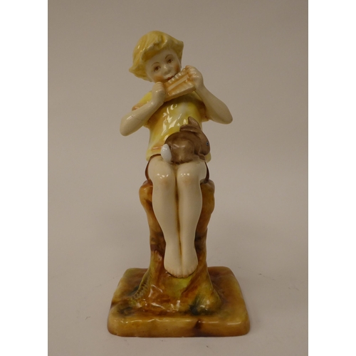 103 - A Royal Worcester china figure 'Peter Pan' modelled by F Gertner  bears an inscription, printed mark... 