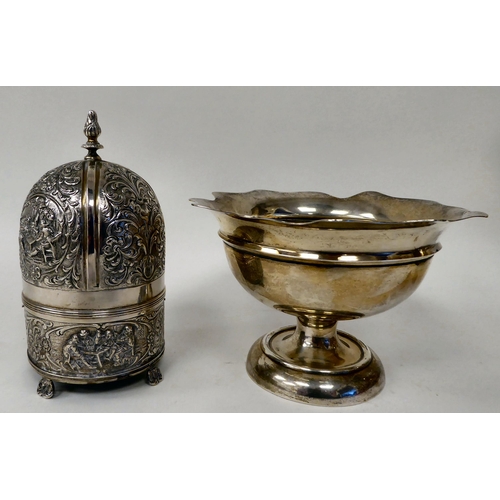 215 - Silver and white metal items: to include a pocket watch; and a pedestal bowl  mixed marks; and ... 