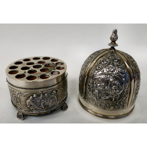 215 - Silver and white metal items: to include a pocket watch; and a pedestal bowl  mixed marks; and ... 