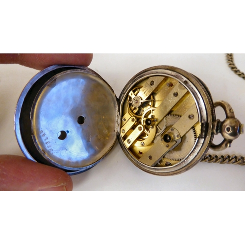 215 - Silver and white metal items: to include a pocket watch; and a pedestal bowl  mixed marks; and ... 