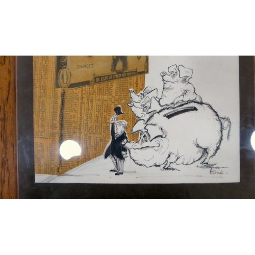 233 - After Dilms - 'The First Woman's Bank'  mixed media collage  bears a pencil signature ... 