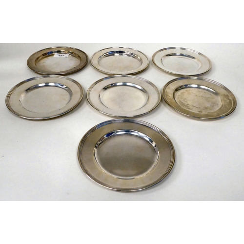 252 - A matched set of seven Sterling silver dishes with raised and folded rims  6