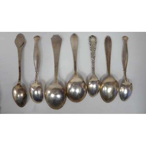 258 - Various Sterling silver flatware: to include a pair of serving tongs, spoons and forks  (combin... 