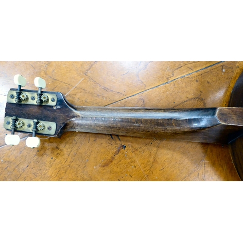 262 - A Savana four string banjo  cased