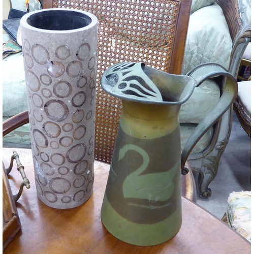 263 - A mixed lot of 20thC collectables: to include an Art Nouveau inspired brass water jug