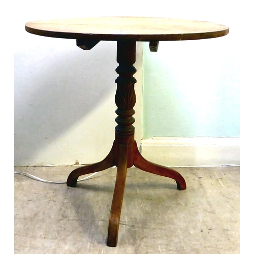 271 - A late 19thC oak pedestal tip-top table, raised on a tripod base  29